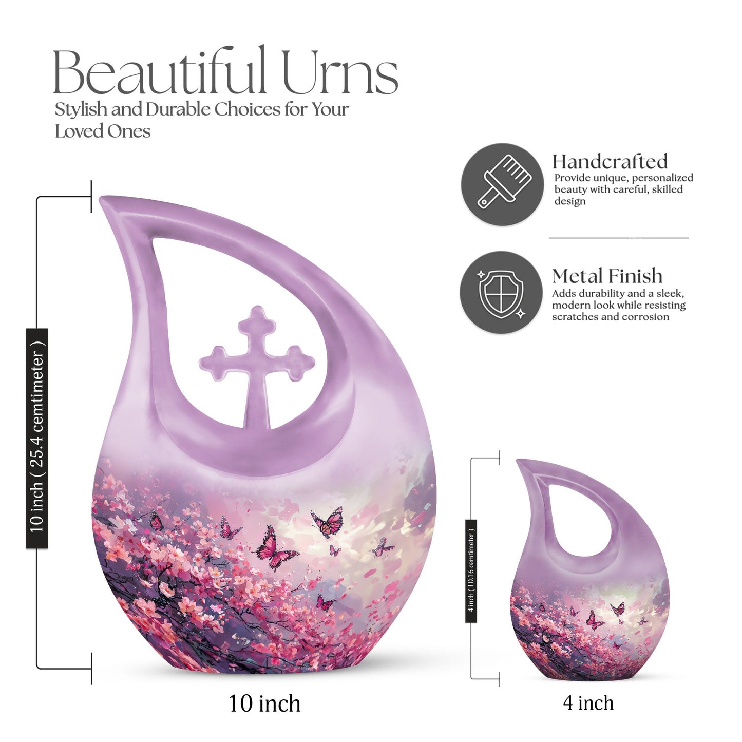 Pink Butterfly Extra Large Urn
