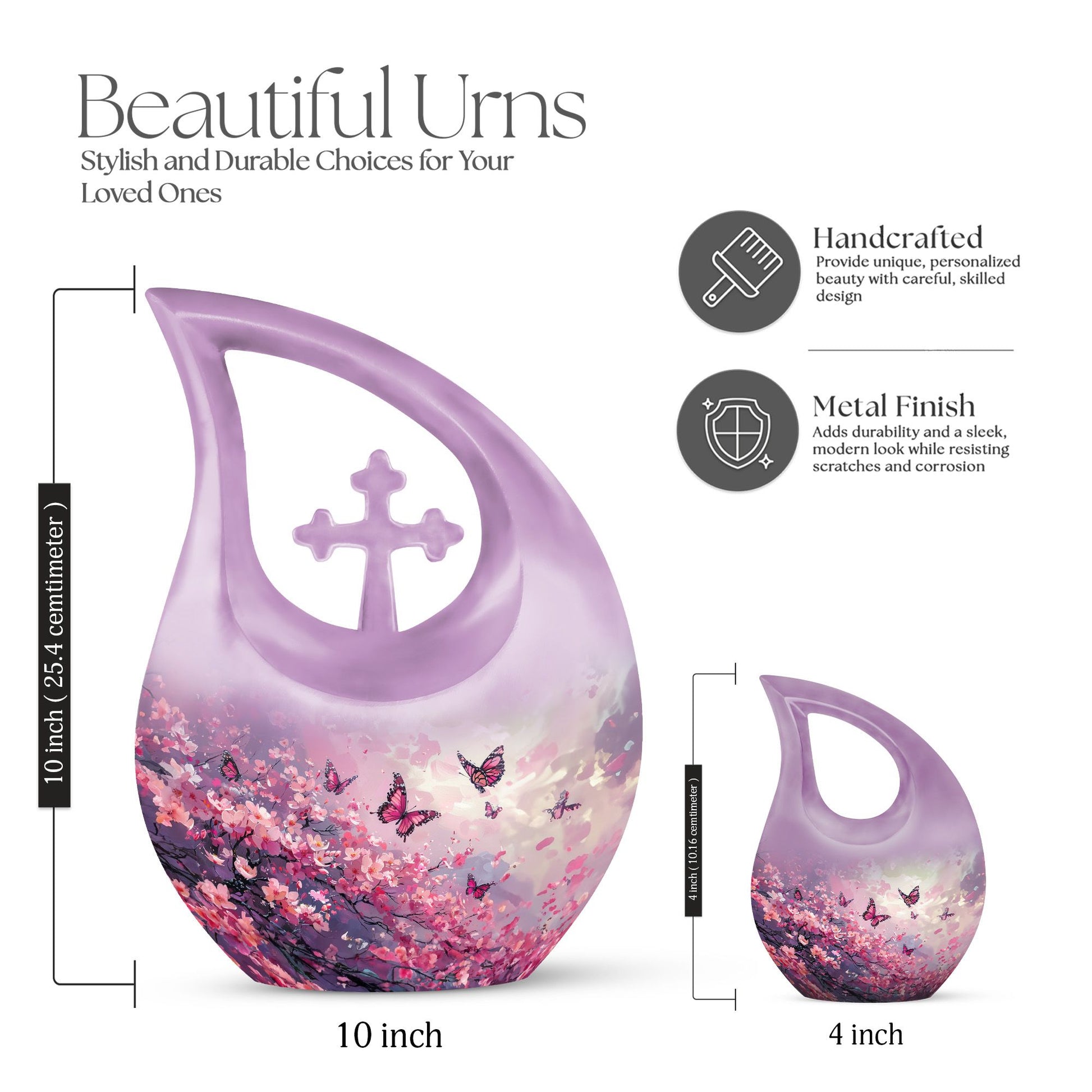 Pink Butterfly Extra Large Urn