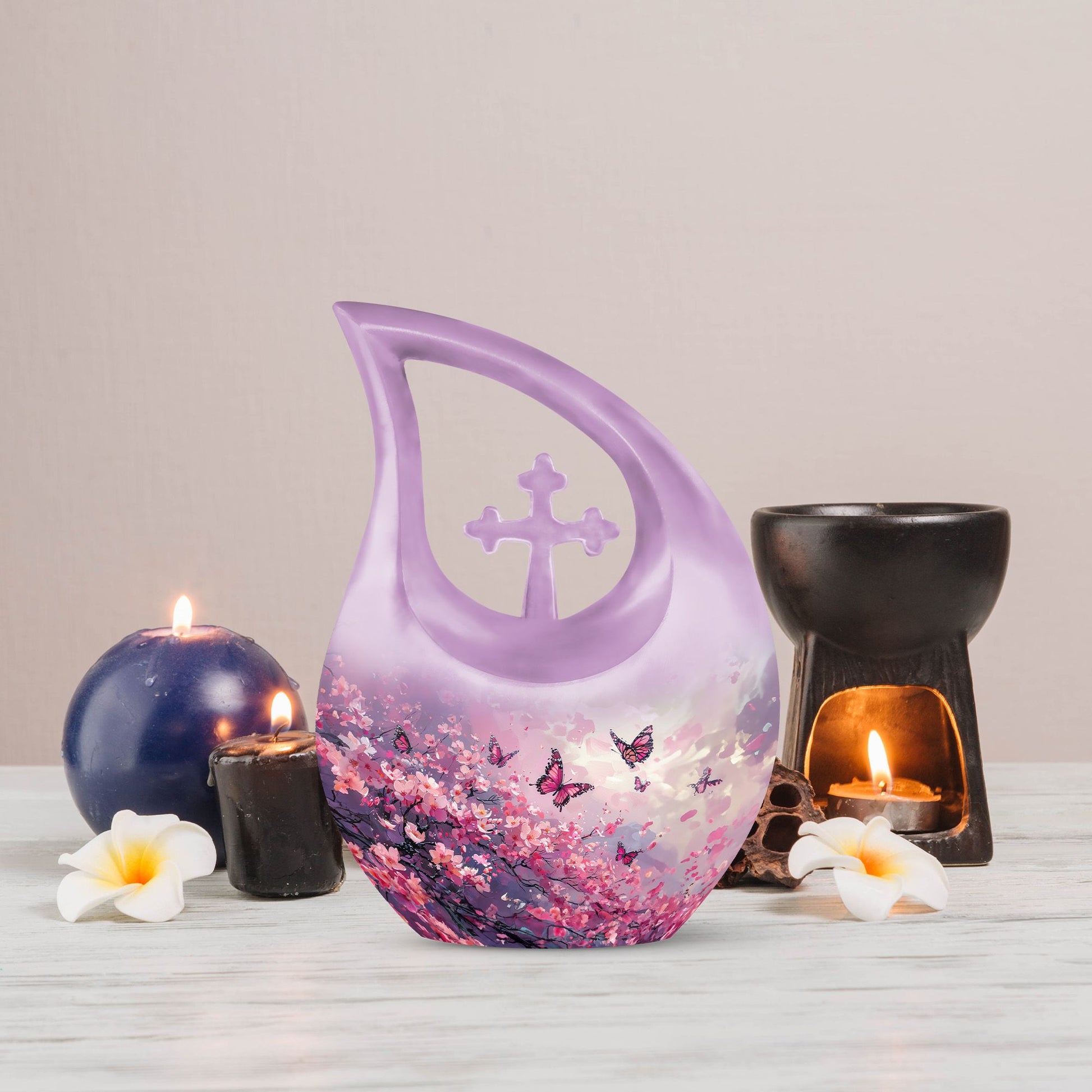 Pink Butterfly Extra Large Urn