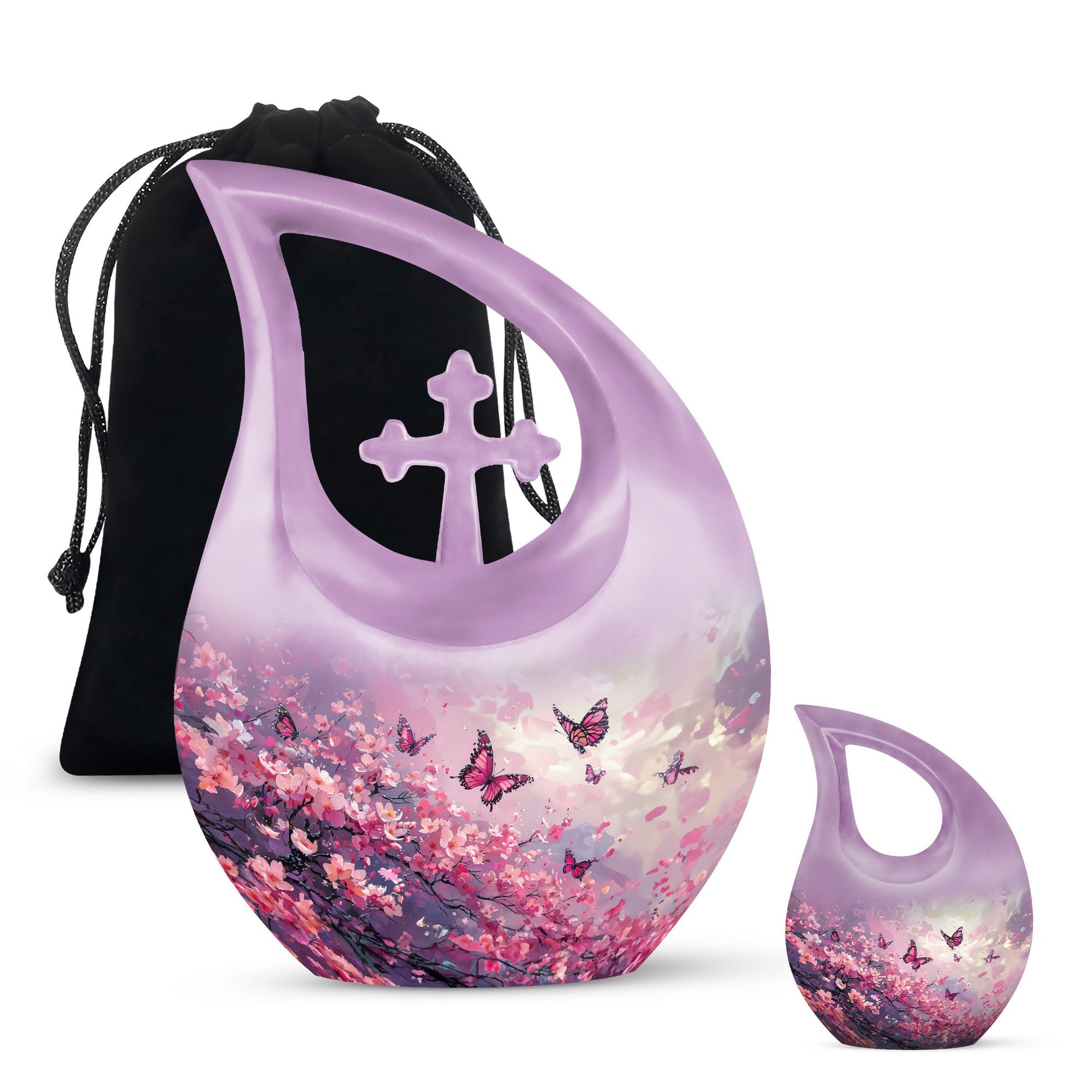 Pink Butterfly Extra Large Urn