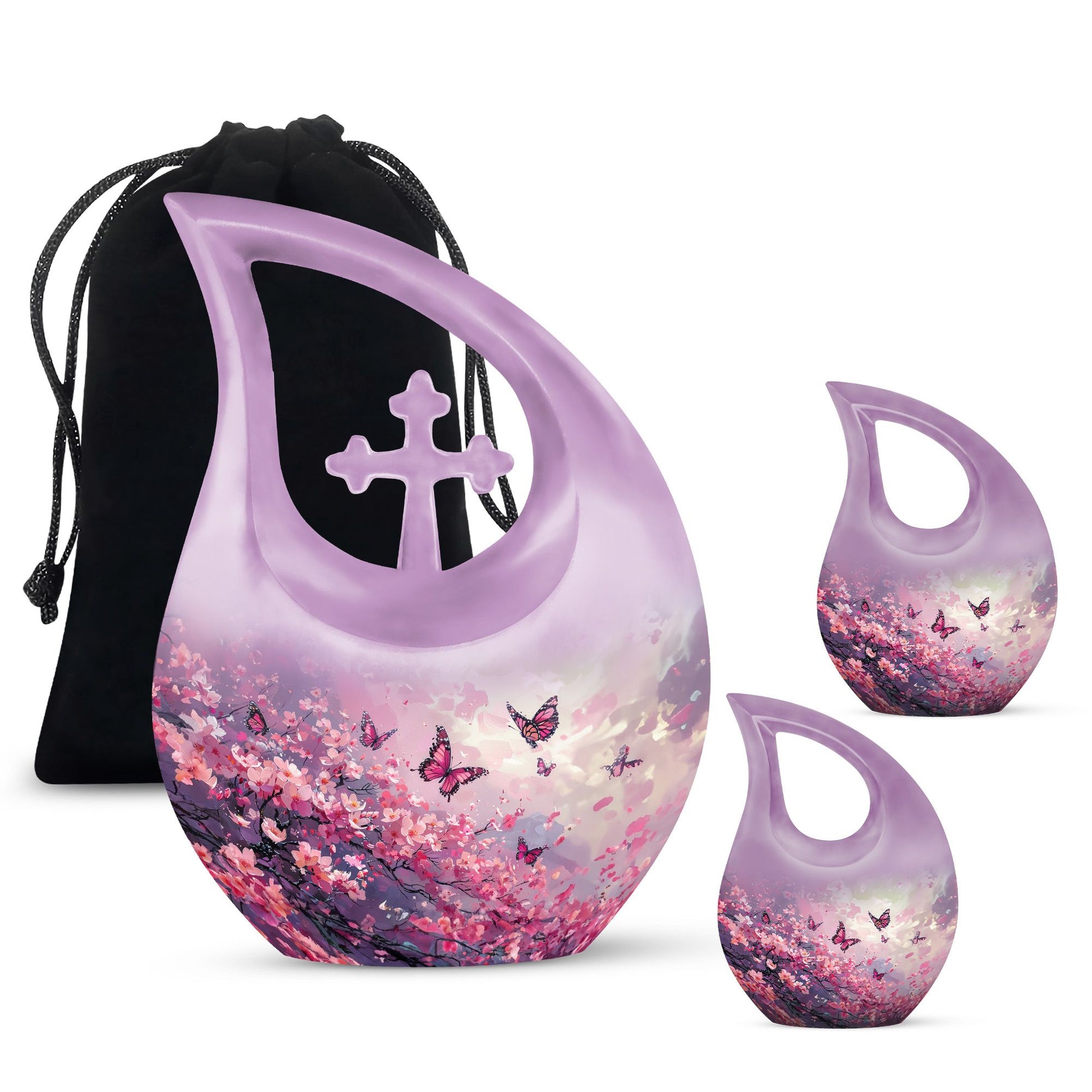 Pink Butterfly Extra Large Urn