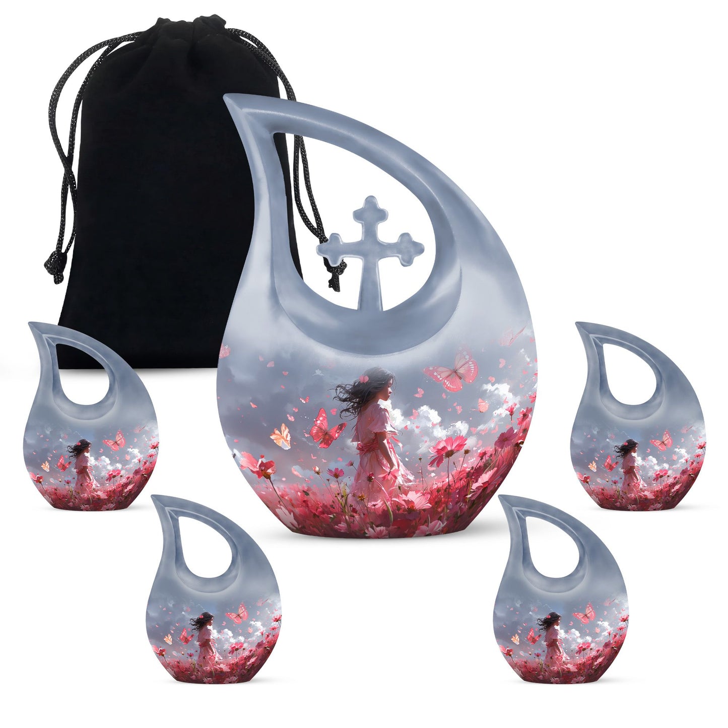 Pink Butterfly Urn
