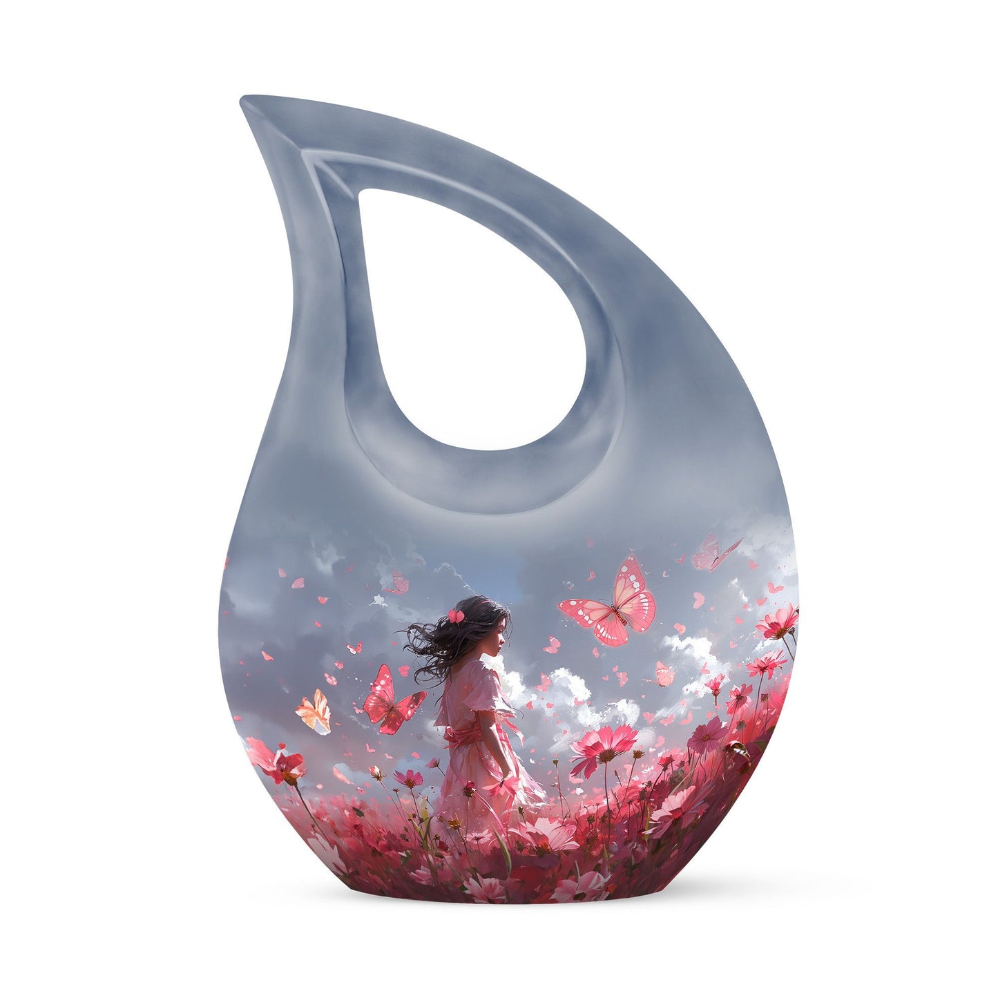 Pink Butterfly Urn