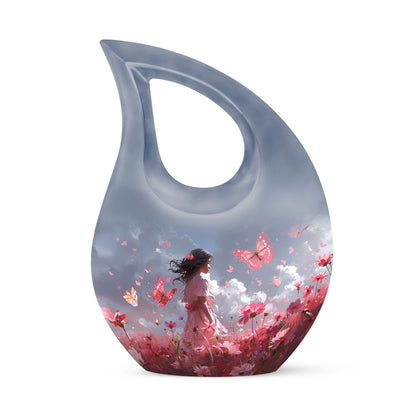 Pink Butterfly Urn
