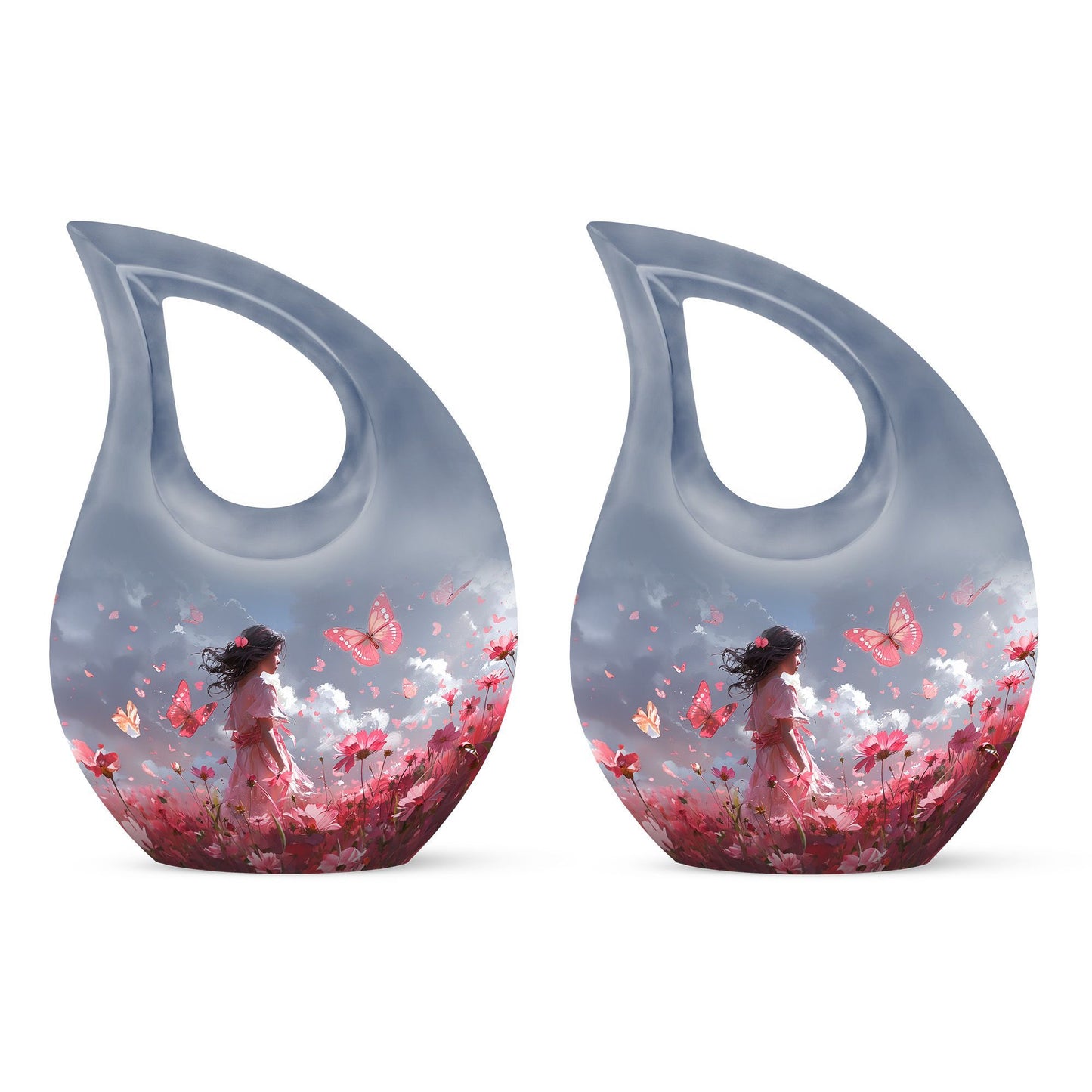 Pink Butterfly Urn