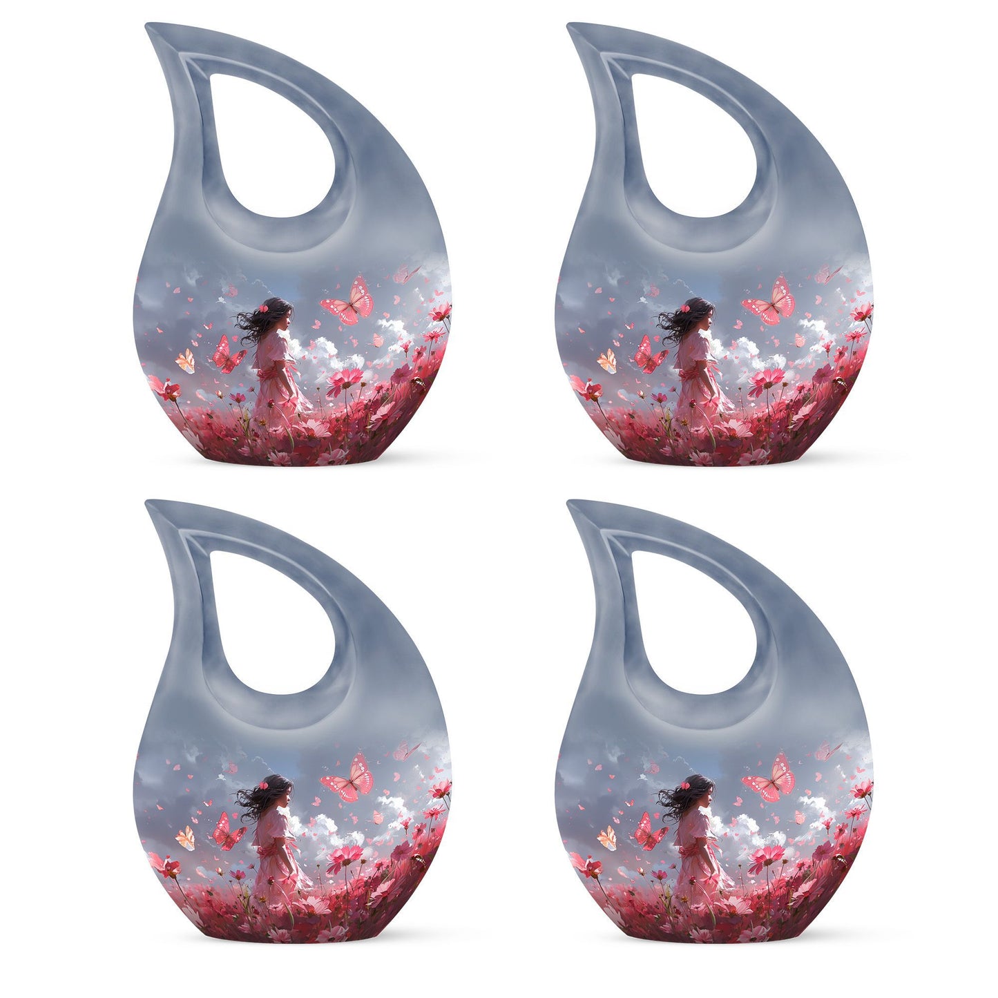 Pink Butterfly Urn