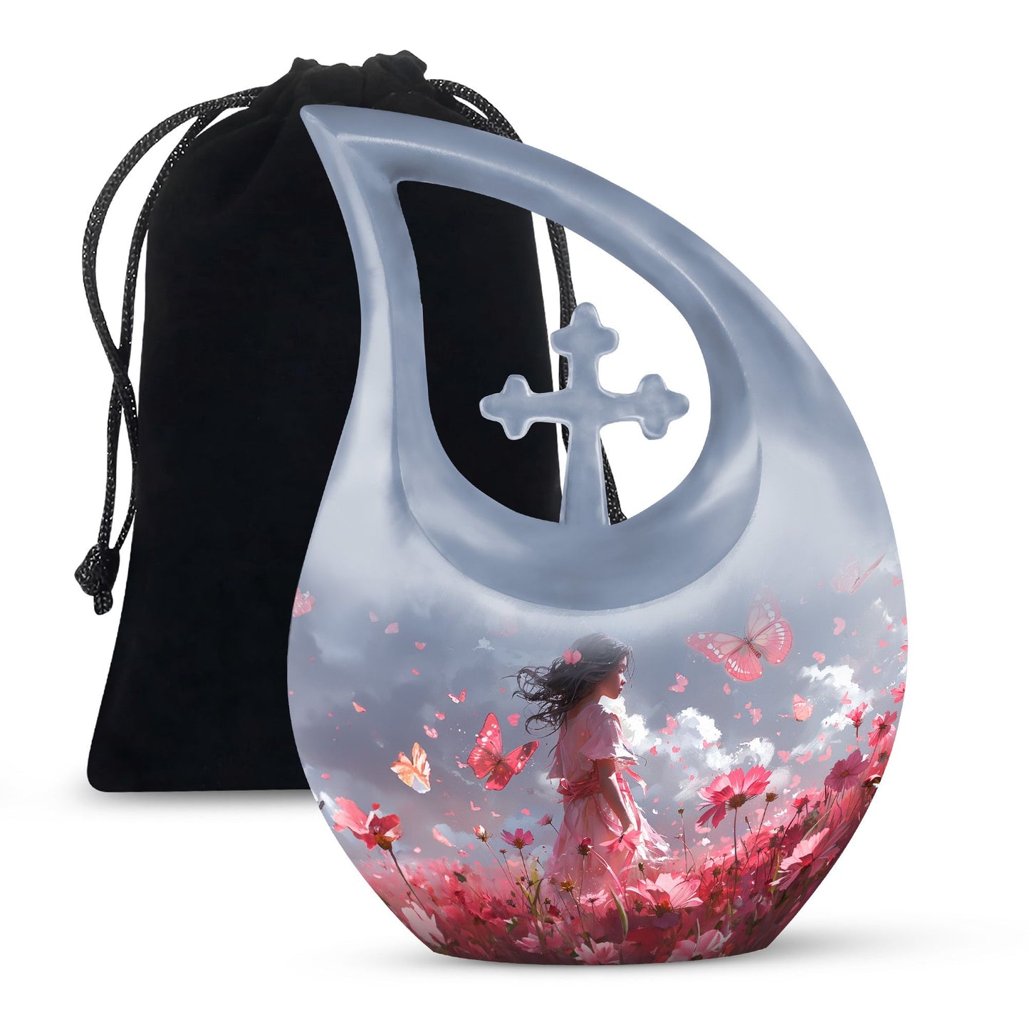 Pink Butterfly Urn
