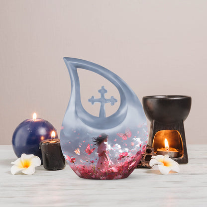 Pink Butterfly Urn