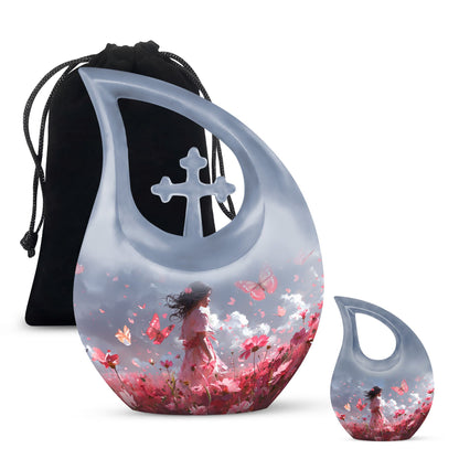 Pink Butterfly Urn