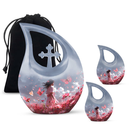 Pink Butterfly Urn