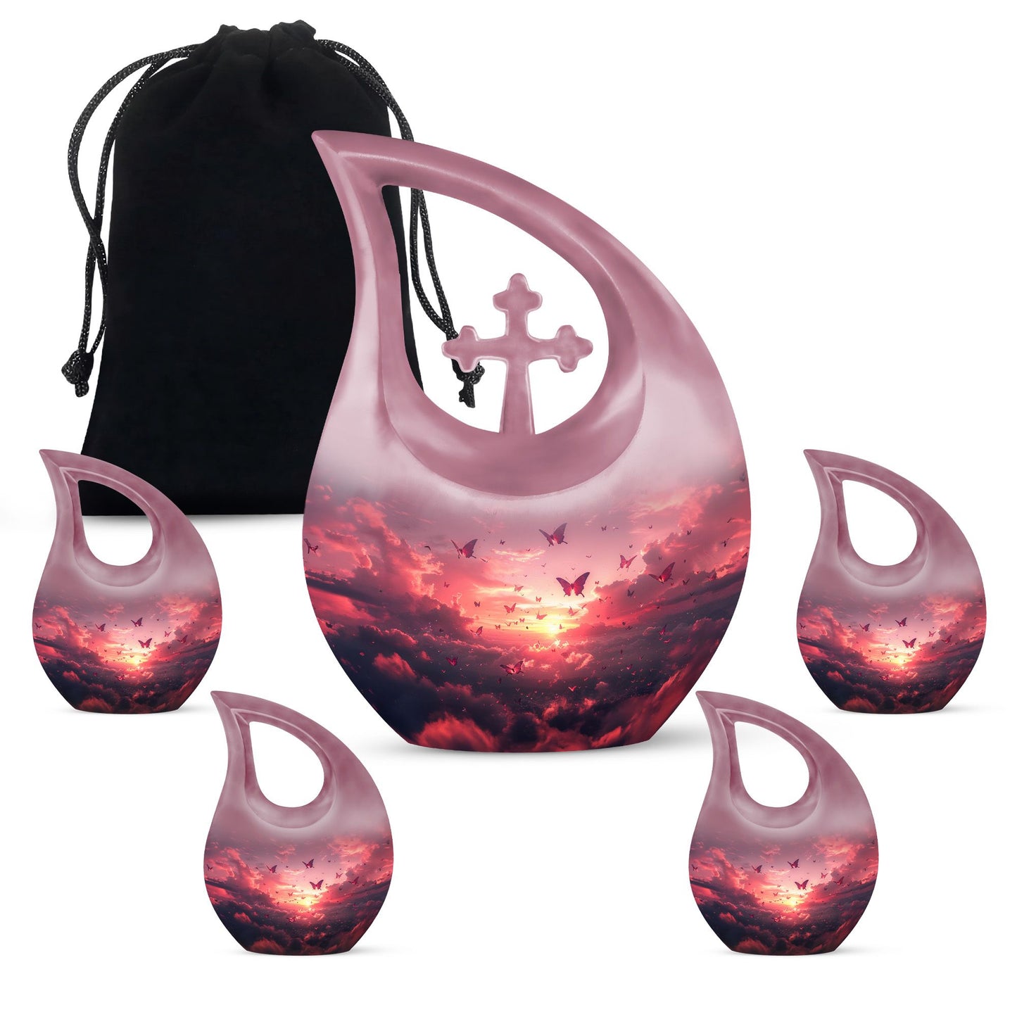 pink butterfly urn