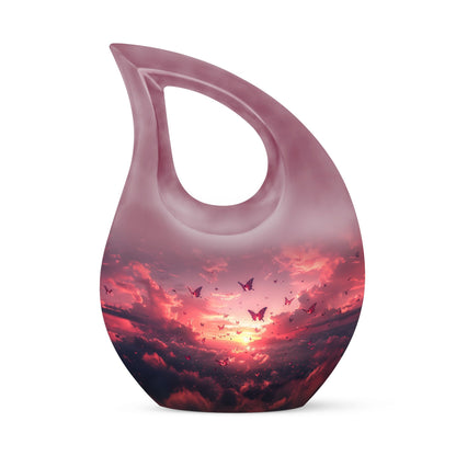 pink butterfly urn