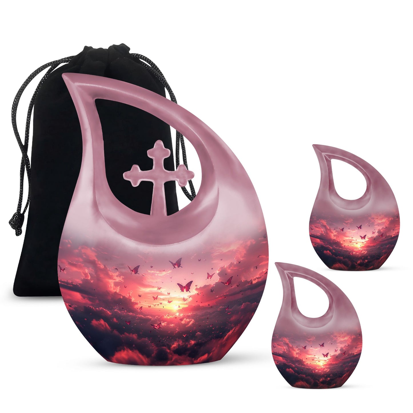 pink butterfly urn