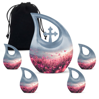 Pink Butterfly Urn made of Aluminium