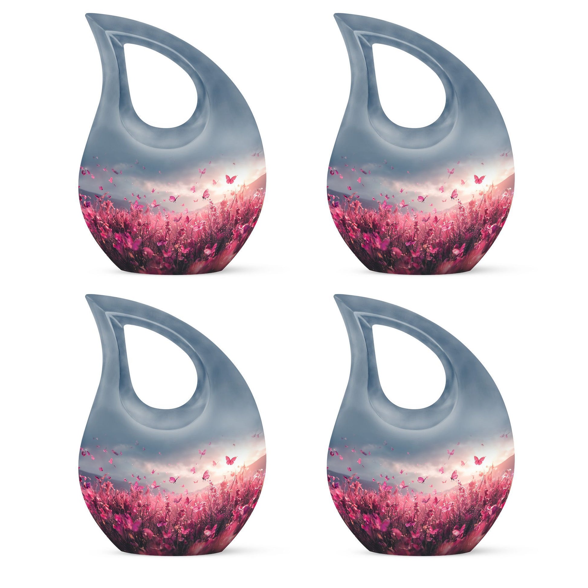 Pink Butterfly Urn made of Aluminium