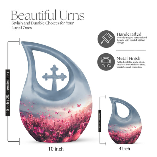 Pink Butterfly Urn made of Aluminium
