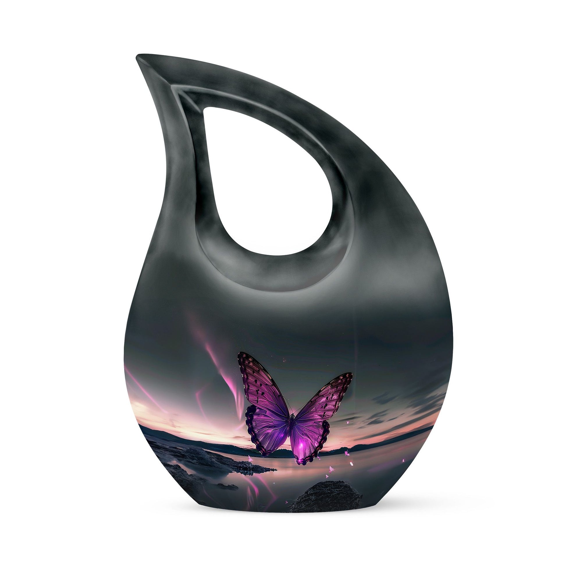 Purple Butterfly Memorial Urn