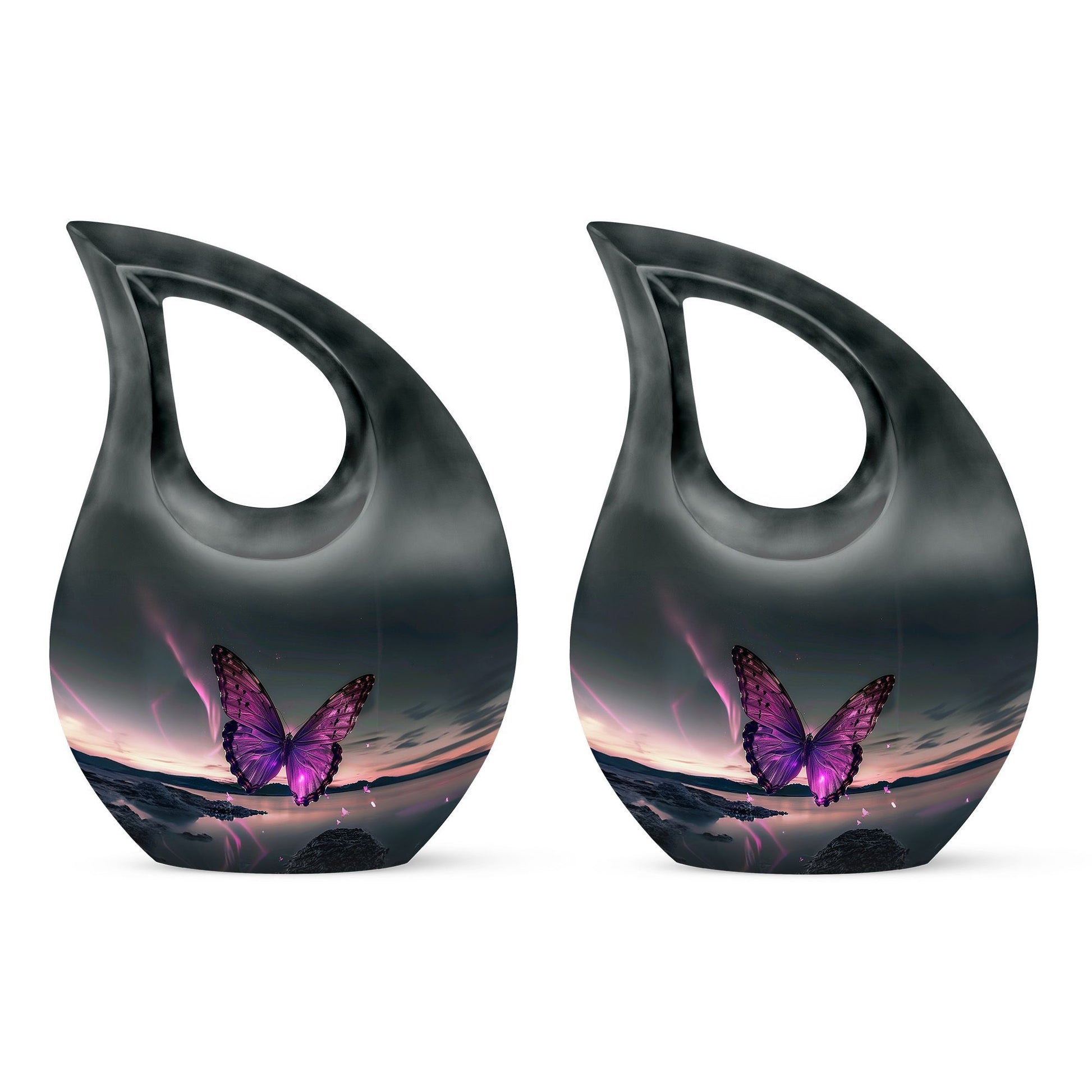 Purple Butterfly Memorial Urn