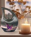 Purple Butterfly Memorial Urn