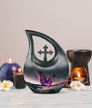 Purple Butterfly Memorial Urn