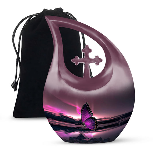 Purple Butterfly Urn