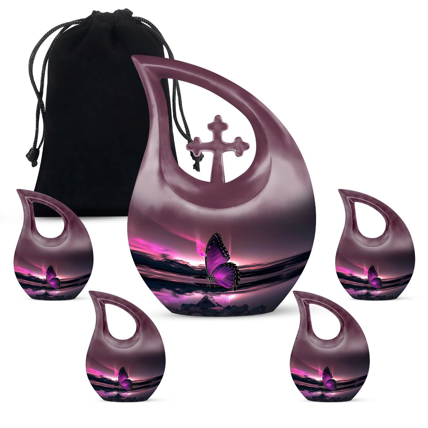 Purple Butterfly Urn