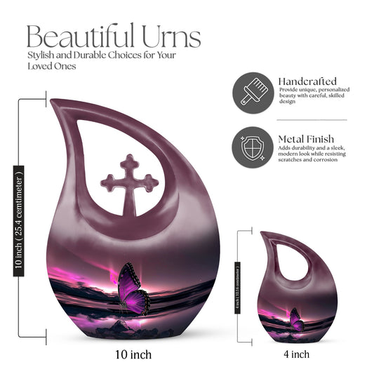 Purple Butterfly Urn