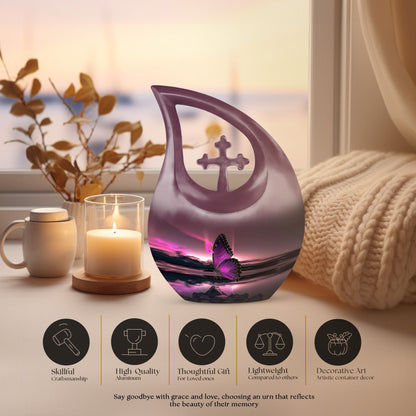 Purple Butterfly Urn