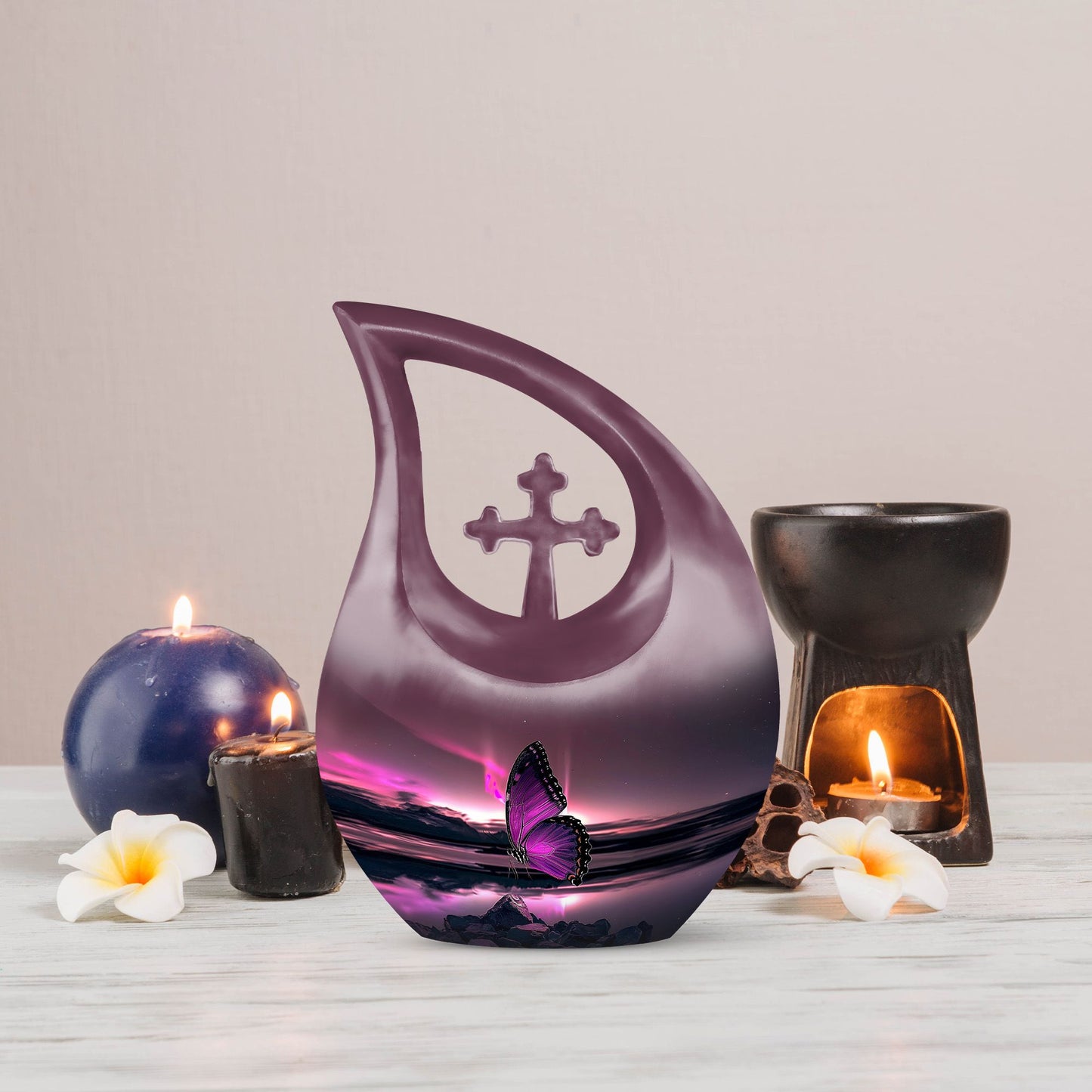 Purple Butterfly Urn
