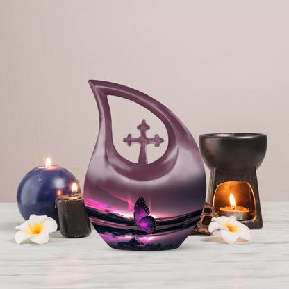 Purple Butterfly Urn