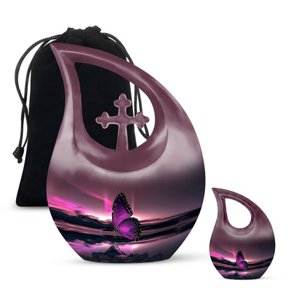 Purple Butterfly Urn