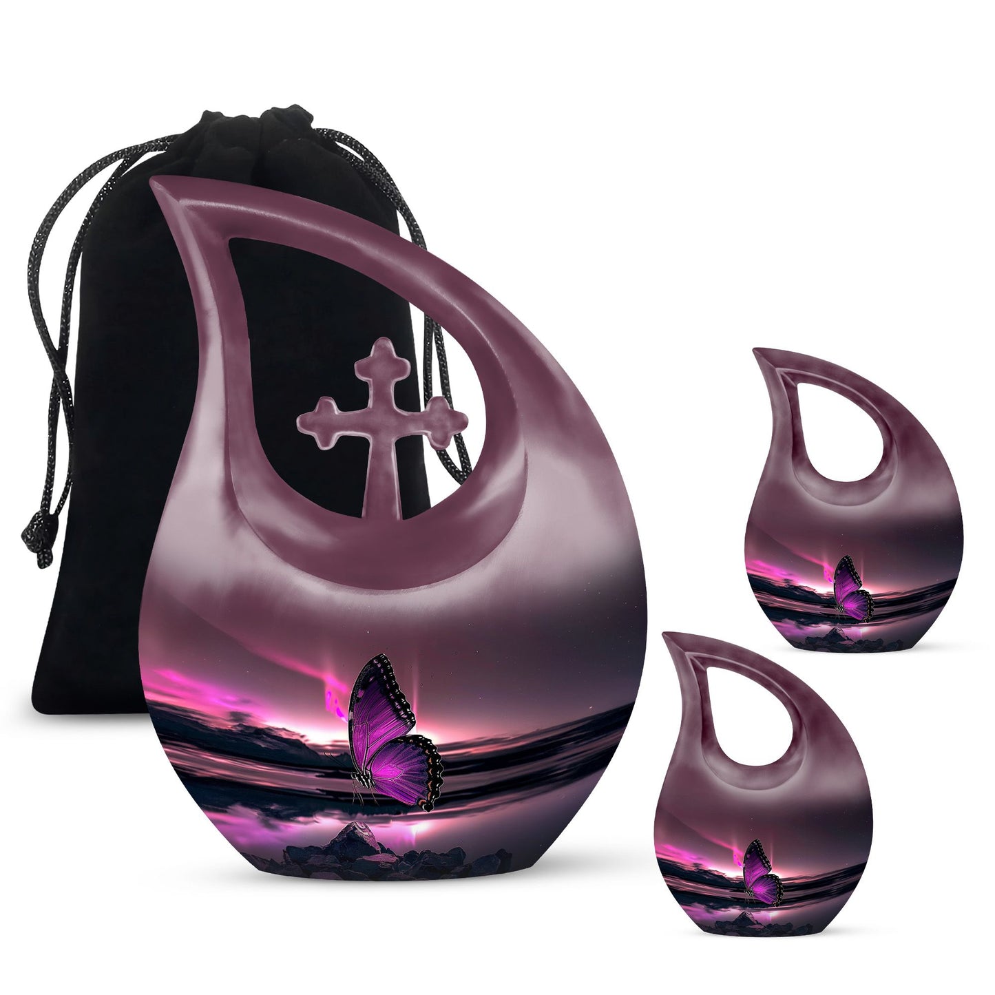 Purple Butterfly Urn