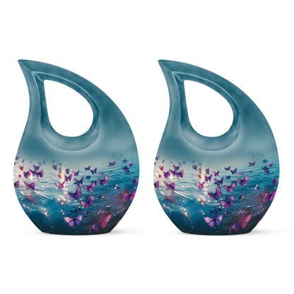 Large 10inch Purple Butterfly Urn