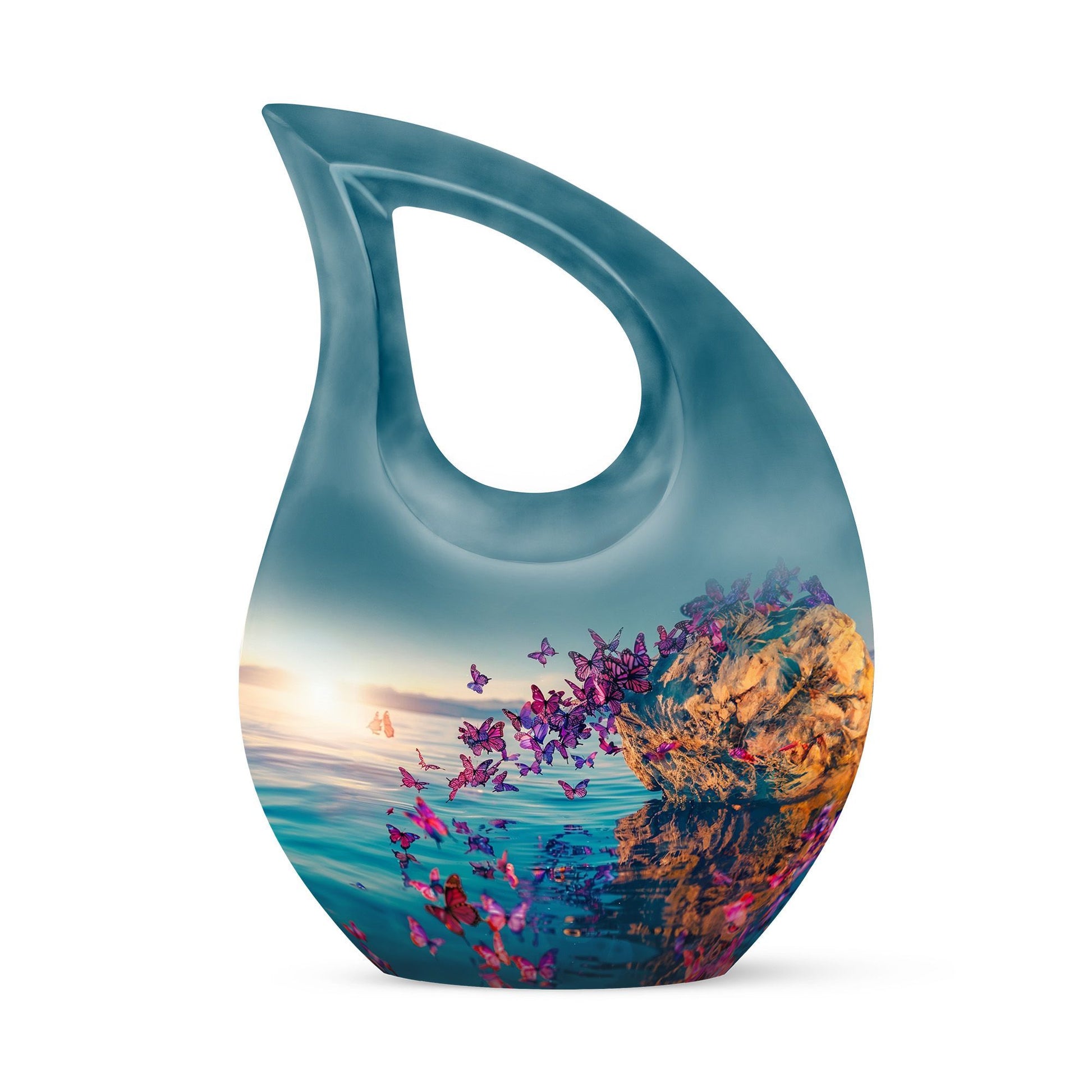 large Purple Butterfly Urn