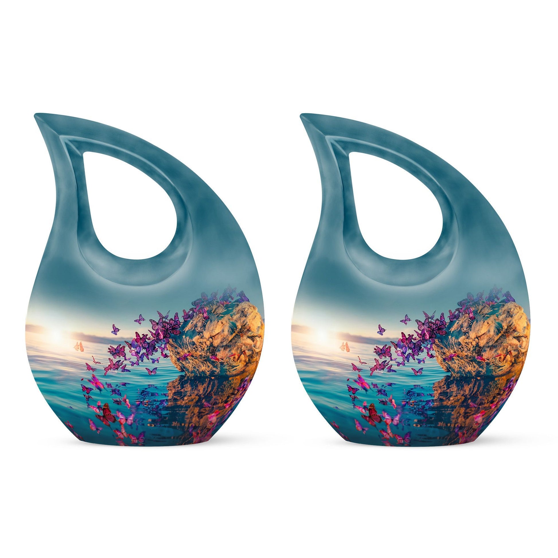 large Purple Butterfly Urn