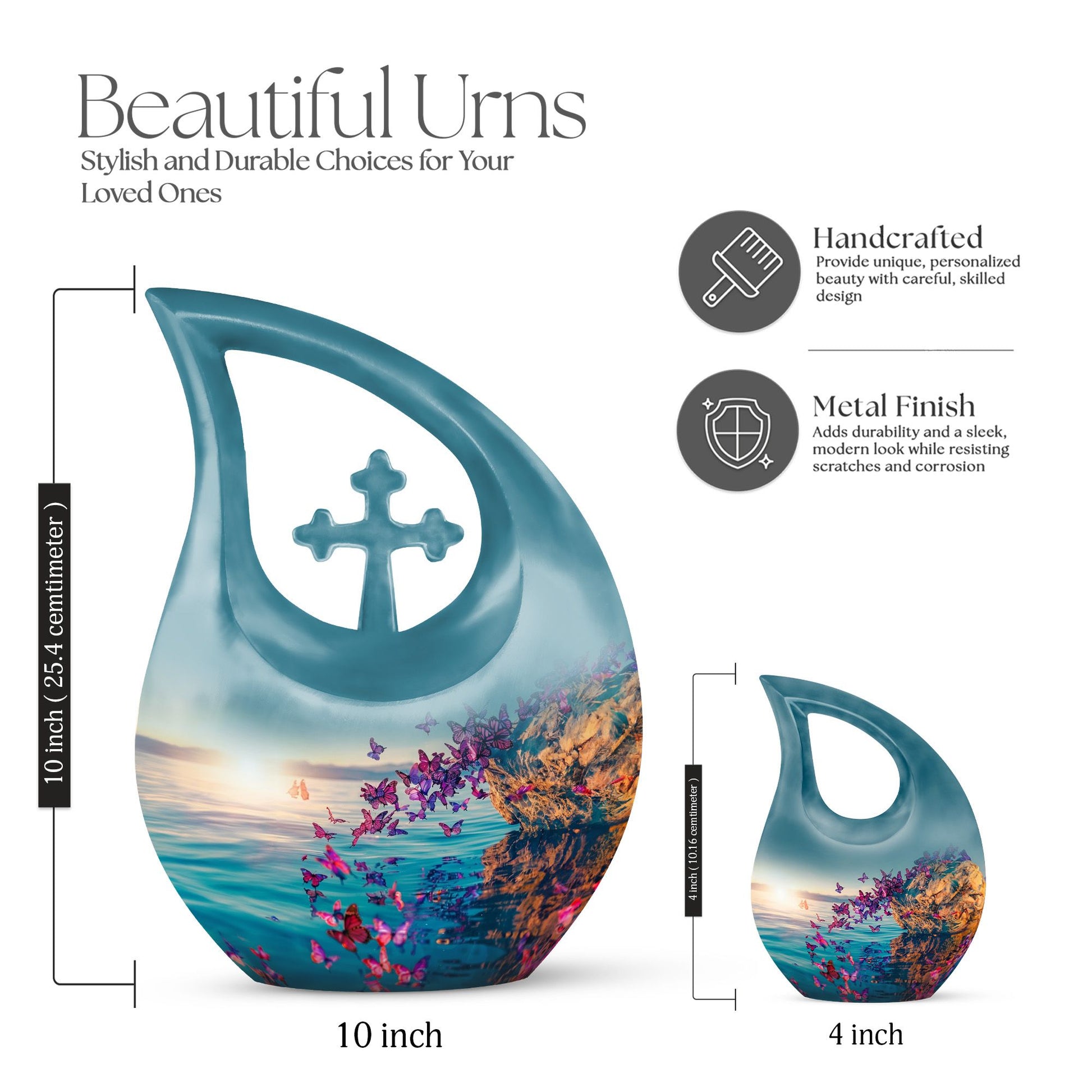 large Purple Butterfly Urn