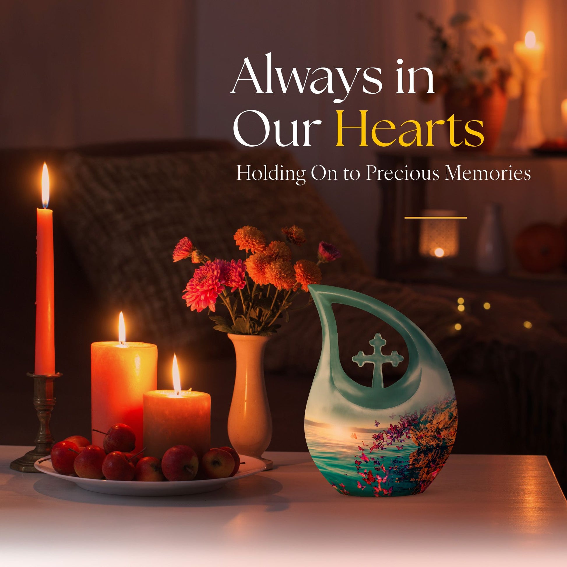 large Purple Butterfly Urn