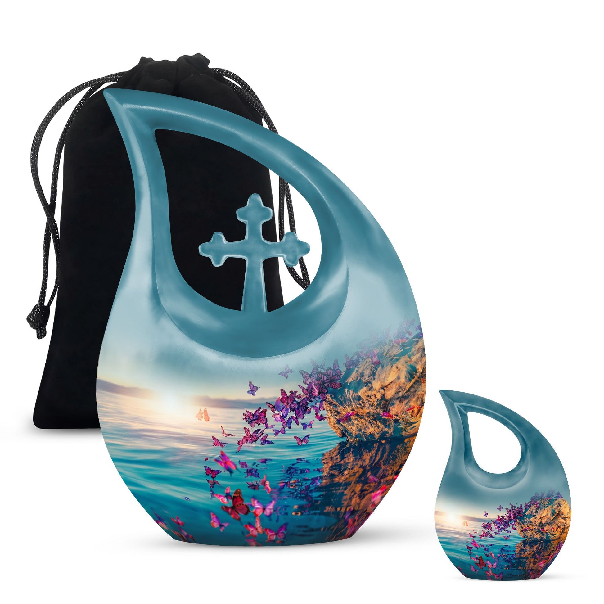 large Purple Butterfly Urn