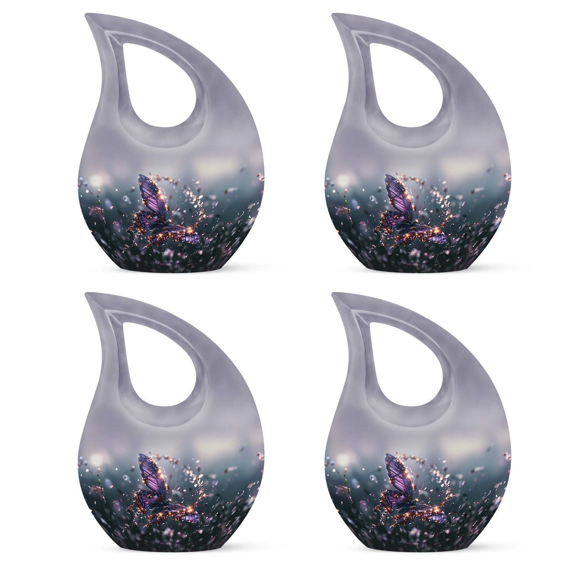 purple butterfly cross drop garden urn