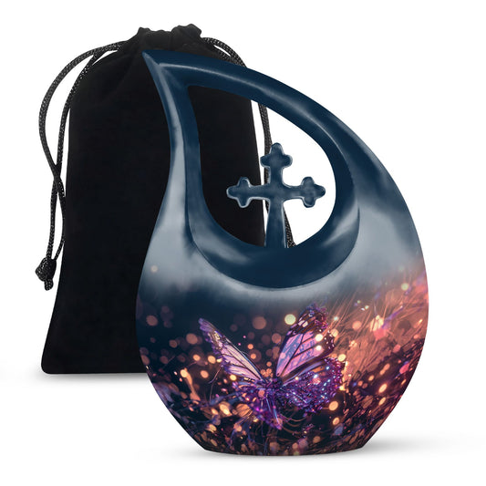 Purple Butterfly Urn