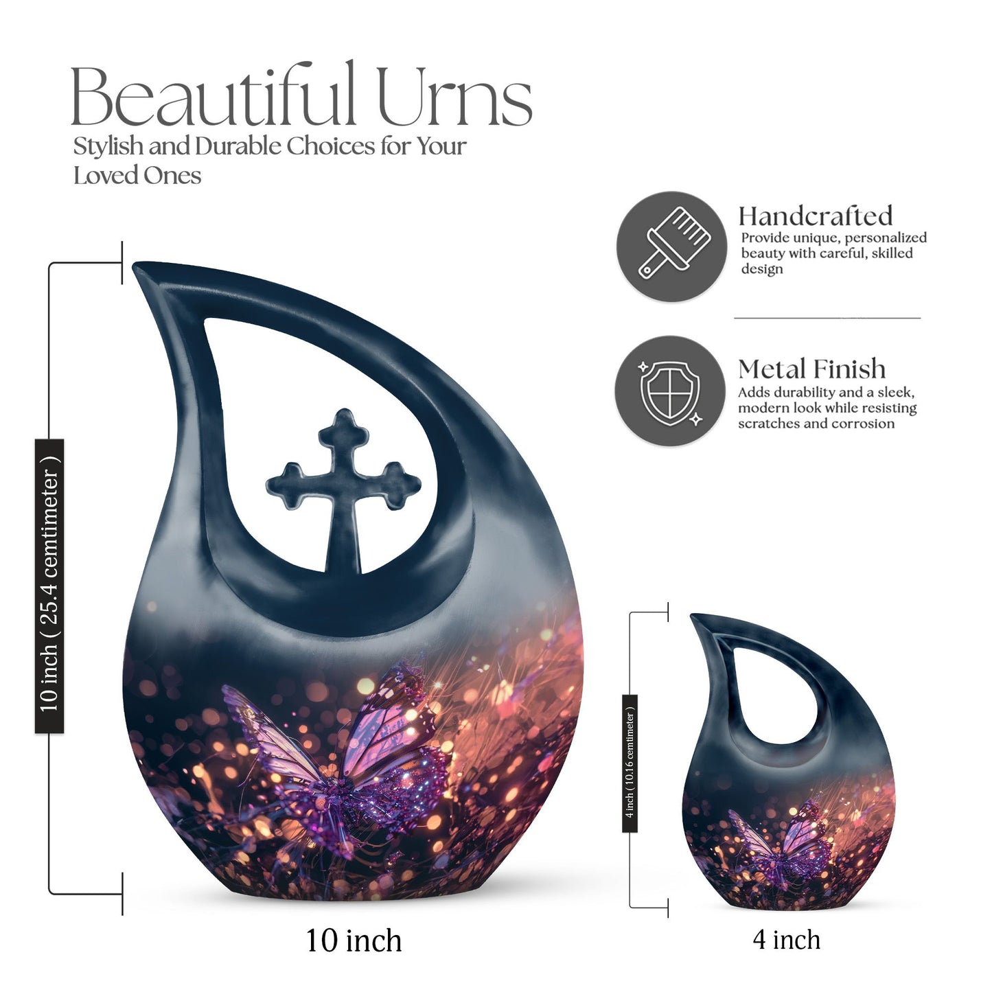 Purple Butterfly Urn
