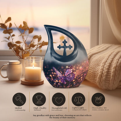 Purple Butterfly Urn