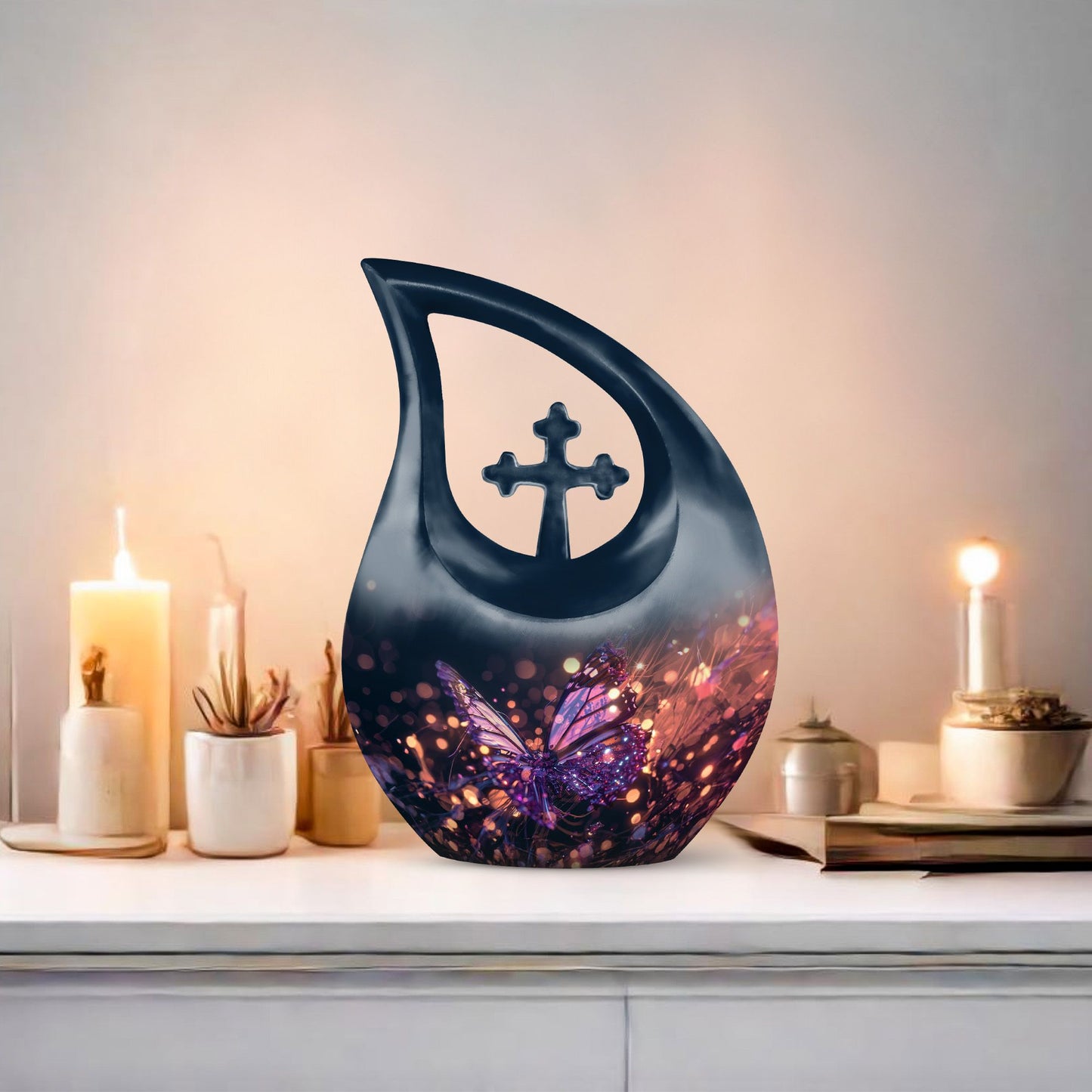Purple Butterfly Urn