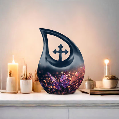 Purple Butterfly Urn