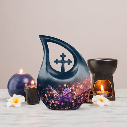 Purple Butterfly Urn