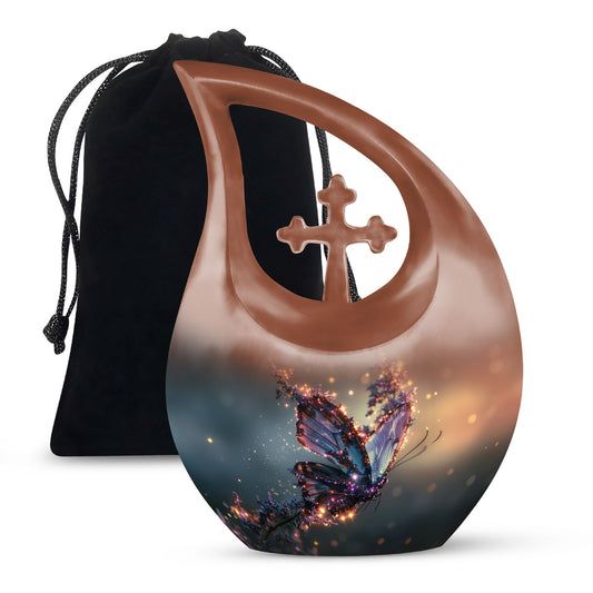 Purple Butterfly Urn