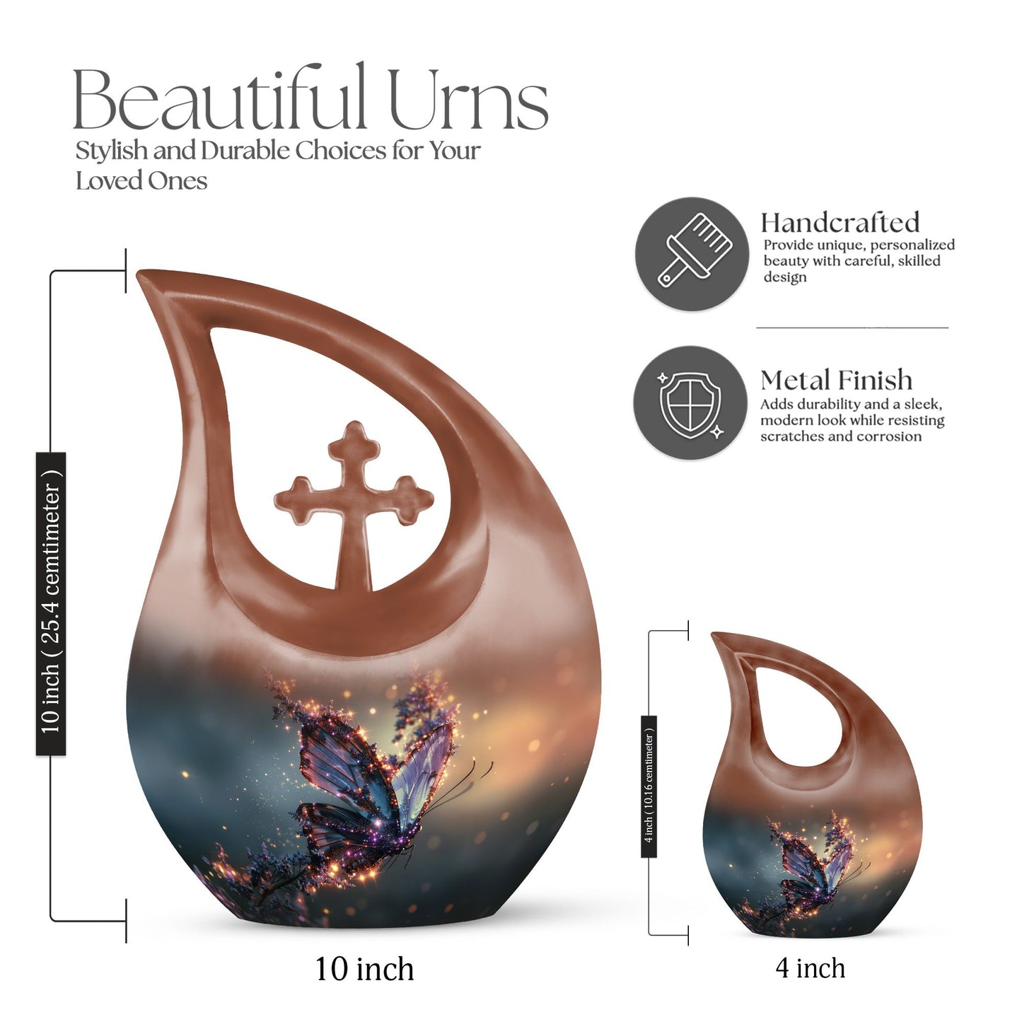 Purple Butterfly Urn