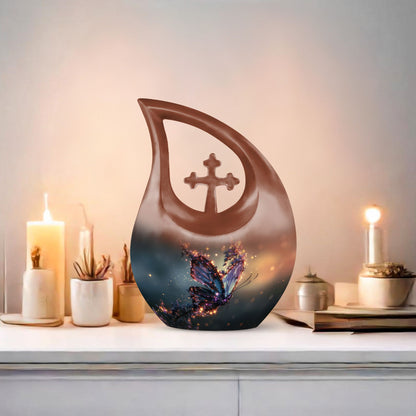 Purple Butterfly Urn