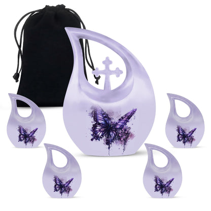 Large 10-inch Purple Butterfly urn