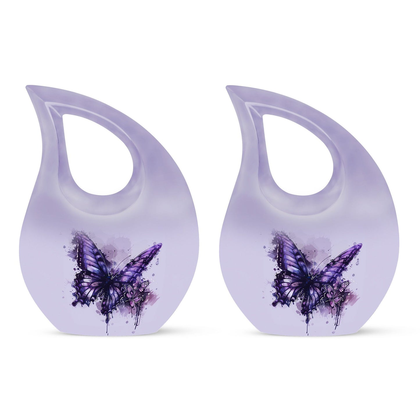 Large 10-inch Purple Butterfly urn